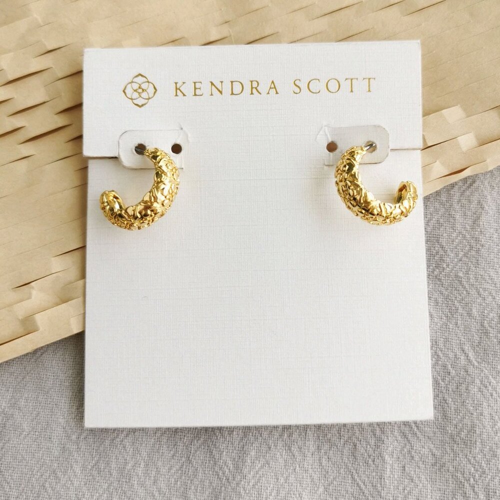 Authentic Kendra Scott Harper Gold Huggie Earrings